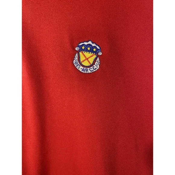 FootJoy FJ Red Golf Polo Shirt XL Men Short Sleeves BelAir Country Club Insignia - Picture 4 of 12